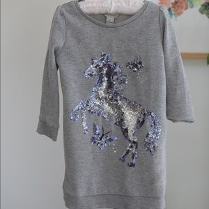 Great Sequinned horse sweatshirt dress